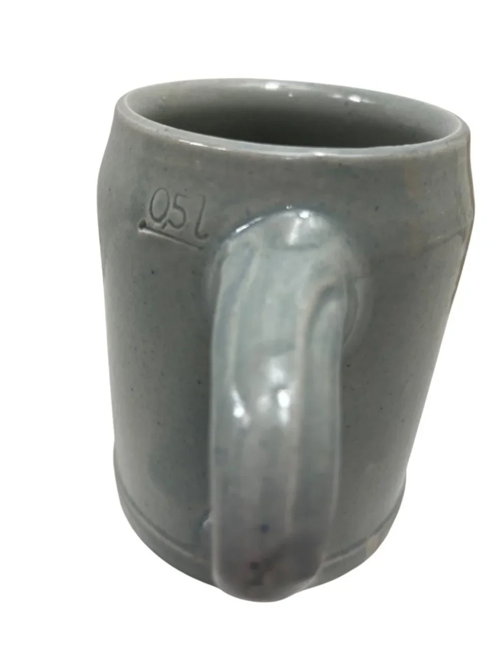 Vintage Löwenbräu Munich Beer Stein 0.5L Gray Ceramic With Blue Lion Logo 71c